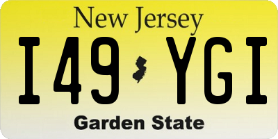 NJ license plate I49YGI