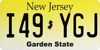 NJ license plate I49YGJ
