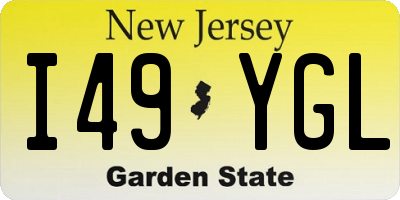 NJ license plate I49YGL