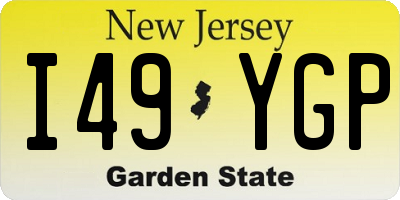 NJ license plate I49YGP