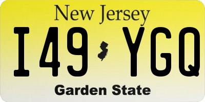 NJ license plate I49YGQ