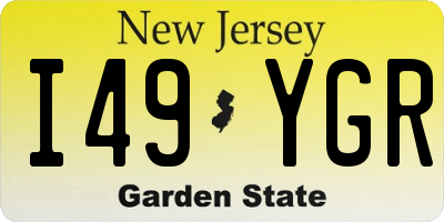 NJ license plate I49YGR