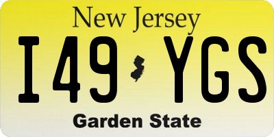 NJ license plate I49YGS