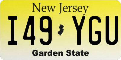 NJ license plate I49YGU