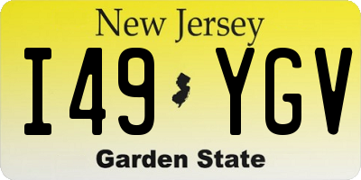 NJ license plate I49YGV