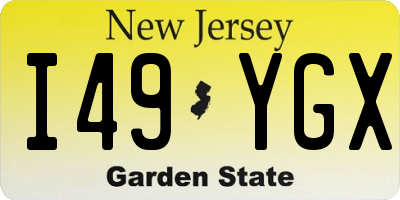 NJ license plate I49YGX
