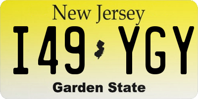 NJ license plate I49YGY