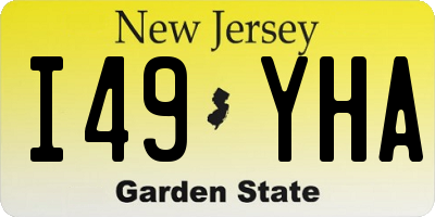 NJ license plate I49YHA