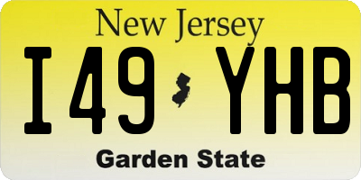 NJ license plate I49YHB