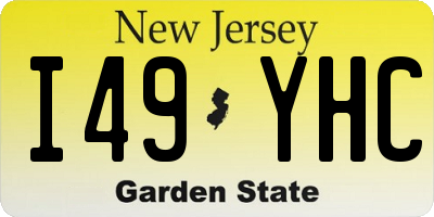 NJ license plate I49YHC