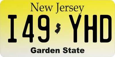 NJ license plate I49YHD