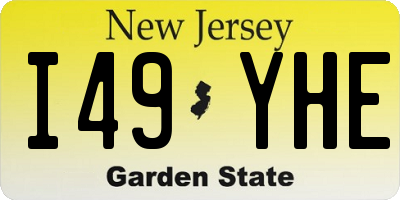 NJ license plate I49YHE