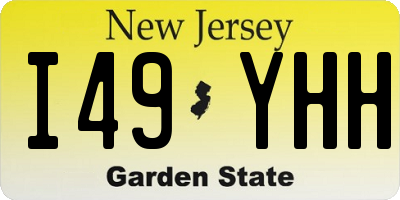 NJ license plate I49YHH
