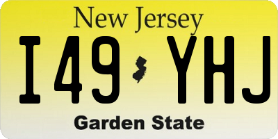 NJ license plate I49YHJ