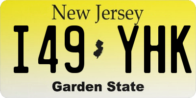 NJ license plate I49YHK
