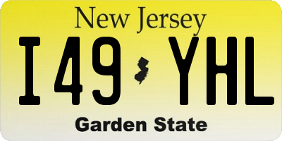 NJ license plate I49YHL