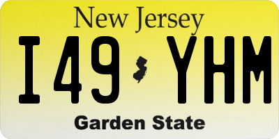 NJ license plate I49YHM