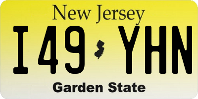 NJ license plate I49YHN