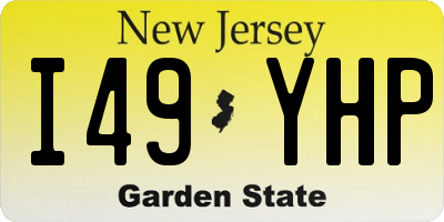 NJ license plate I49YHP