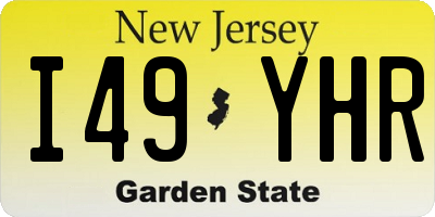 NJ license plate I49YHR