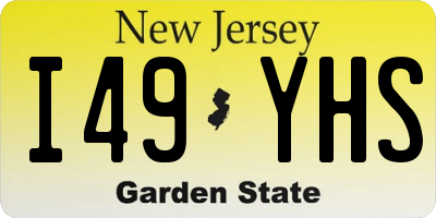 NJ license plate I49YHS