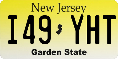 NJ license plate I49YHT