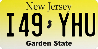 NJ license plate I49YHU
