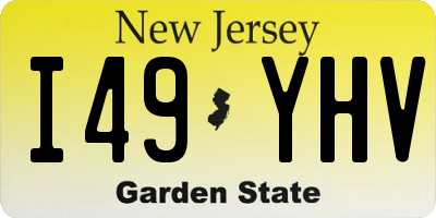 NJ license plate I49YHV