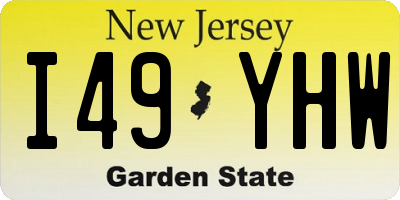 NJ license plate I49YHW