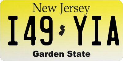 NJ license plate I49YIA