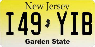 NJ license plate I49YIB