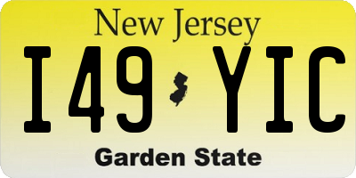 NJ license plate I49YIC