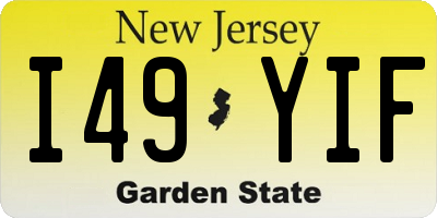 NJ license plate I49YIF