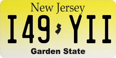 NJ license plate I49YII