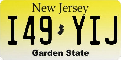 NJ license plate I49YIJ