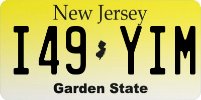 NJ license plate I49YIM