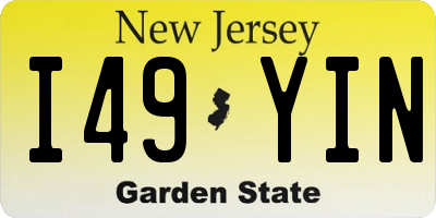 NJ license plate I49YIN