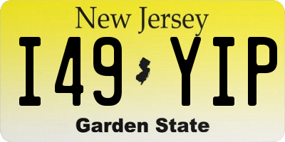 NJ license plate I49YIP