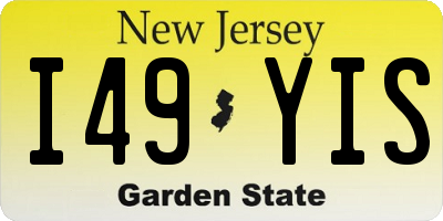 NJ license plate I49YIS