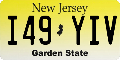 NJ license plate I49YIV