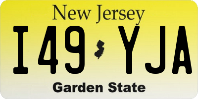 NJ license plate I49YJA