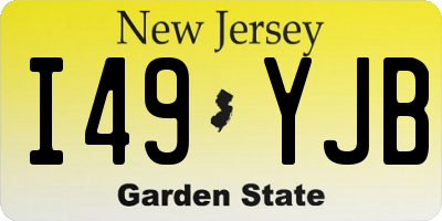 NJ license plate I49YJB