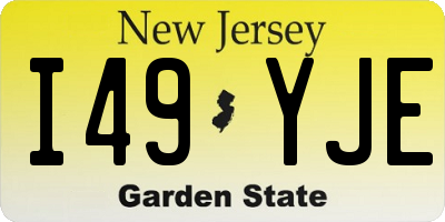 NJ license plate I49YJE