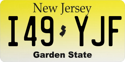 NJ license plate I49YJF