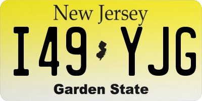 NJ license plate I49YJG