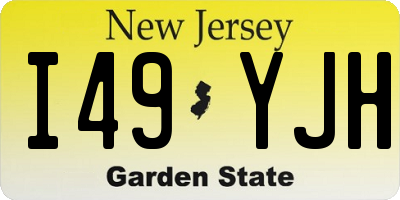 NJ license plate I49YJH