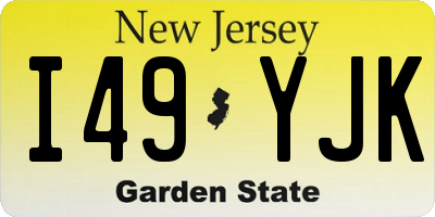 NJ license plate I49YJK