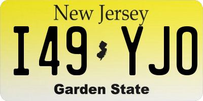 NJ license plate I49YJO