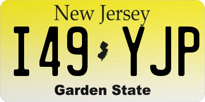 NJ license plate I49YJP