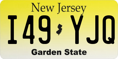 NJ license plate I49YJQ